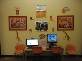 Children's room of the library Summer 2015
" a cool place to visit"